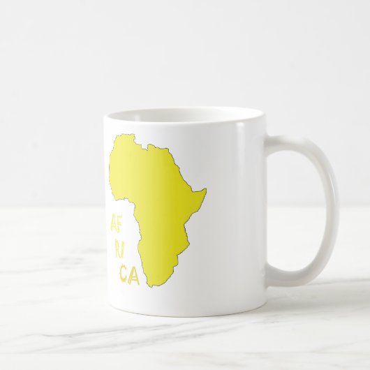 Funky Yellow Africa Map Kaffeetasse (Rechts)