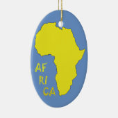 Funky Yellow Africa Map Keramik Ornament (Rechts)