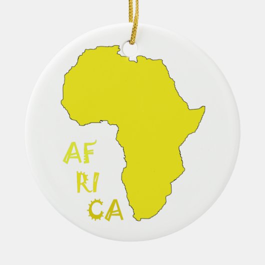 Funky Yellow Africa Map Keramik Ornament (Vorne)