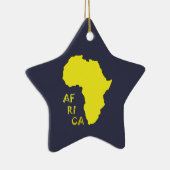 Funky Yellow Africa Map Keramik Ornament (Rechts)