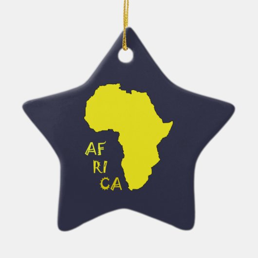 Funky Yellow Africa Map Keramik Ornament (Vorne)