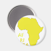 Funky Yellow Africa Map Magnet (Vorderseite/Rückseite)
