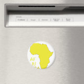 Funky Yellow Africa Map Magnet (In Situ (Geschirrspüler))