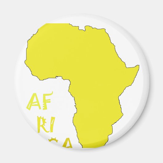 Funky Yellow Africa Map Magnet (Vorne)