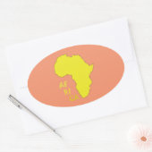 Funky Yellow Africa Map Ovaler Aufkleber (Umschlag)