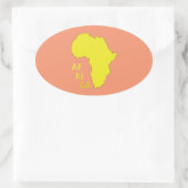 Funky Yellow Africa Map Ovaler Aufkleber (Tasche)