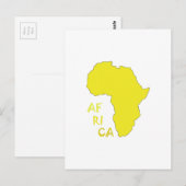 Funky Yellow Africa Map Postkarte (Vorne/Hinten)