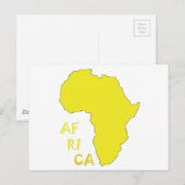 Funky Yellow Africa Map Postkarte (Vorne/Hinten)