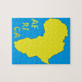 Funky Yellow Africa Map Puzzle (Horizontal)