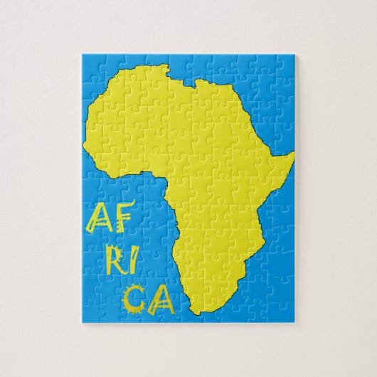 Funky Yellow Africa Map Puzzle (Vertikal)