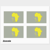 Funky Yellow Africa Map Rechteckiger Aufkleber (Blatt)