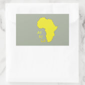 Funky Yellow Africa Map Rechteckiger Aufkleber (Tasche)
