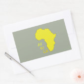 Funky Yellow Africa Map Rechteckiger Aufkleber (Umschlag)