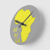 Funky Yellow Africa Map Runde Wanduhr (Winkel)