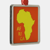 Funky Yellow Africa Map Silbernes Ornament (Rechts)