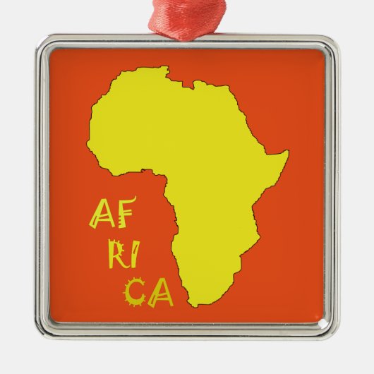 Funky Yellow Africa Map Silbernes Ornament (Vorne)