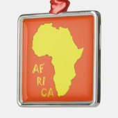 Funky Yellow Africa Map Silbernes Ornament (Links)