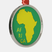 Funky Yellow Africa Map Silbernes Ornament (Rechts)