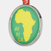 Funky Yellow Africa Map Silbernes Ornament (Links)
