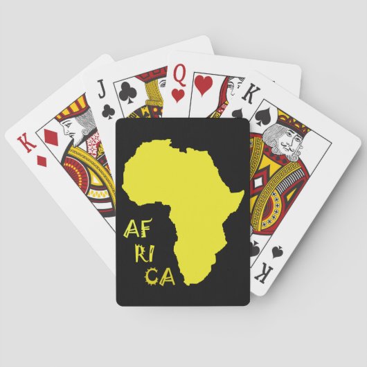 Funky Yellow Africa Map Spielkarten (Rückseite)