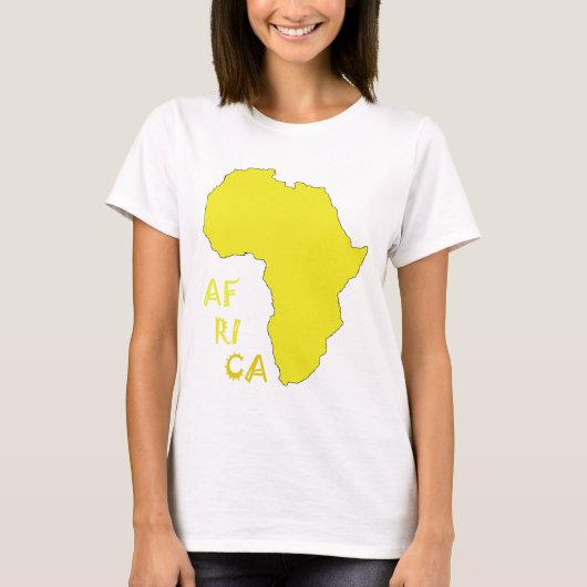 Funky Yellow Africa Map T-Shirt (Vorderseite)