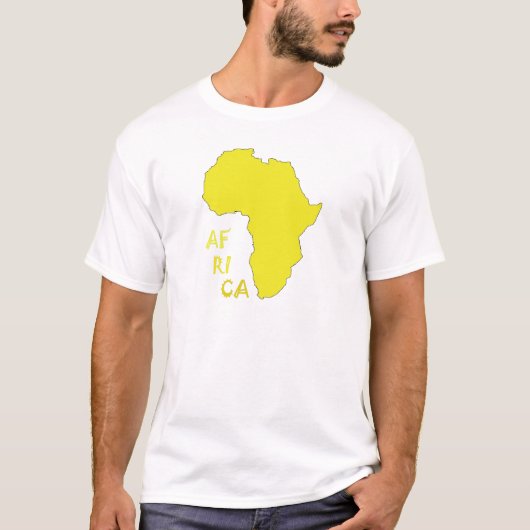 Funky Yellow Africa Map T-Shirt (Vorderseite)