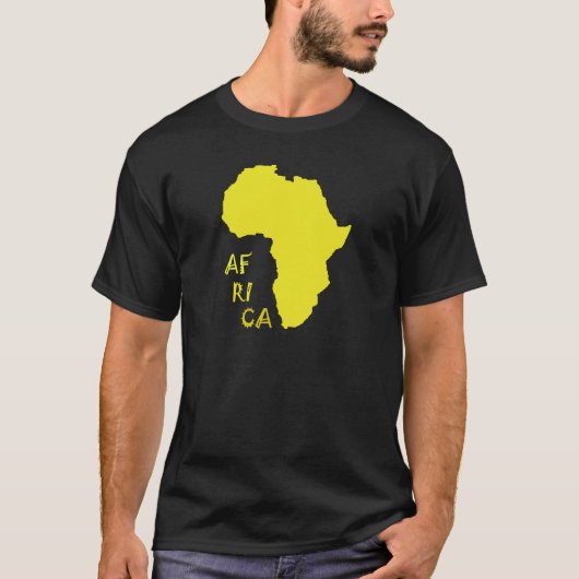 Funky Yellow Africa Map T-Shirt (Vorderseite)