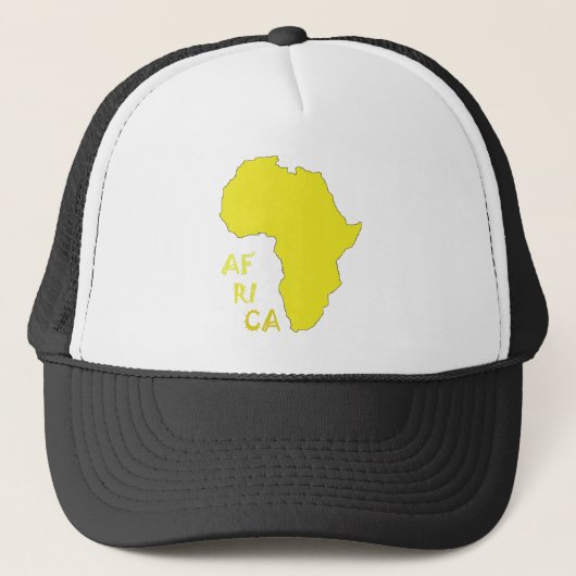 Funky Yellow Africa Map Truckerkappe (Vorderseite)
