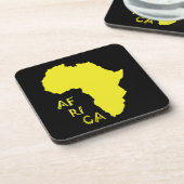 Funky Yellow Africa Map Untersetzer (Linke Seite)