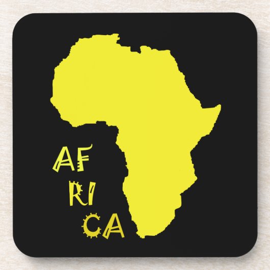 Funky Yellow Africa Map Untersetzer (Vorderseite)