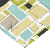 Funky Yellow Aqua Blue Squares Sternexplosion Mid Tischdecke (Schrägansicht)