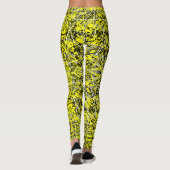 Funky Yellow Black Busy Print Leggings (Rückseite)