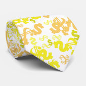 Funky Yellow Dollar Signs Muster-Krawatte Krawatte (Gerollt)