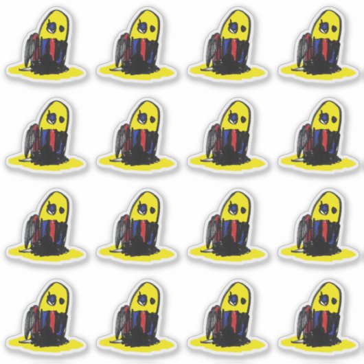 Funky Yellow Man - Custom Cut Vinyl Stickers Aufkleber (Vorderseite)