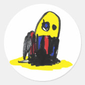 Funky Yellow Man - Rounded Stickers (Vorderseite)