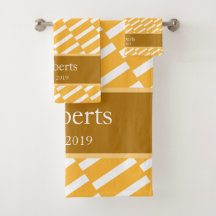 Funky Yellow Pattern Family Name and Year Modern