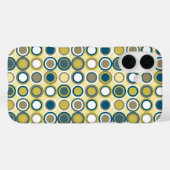 Funky Yellow White Circles Throwback Midjahrhunder Case-Mate iPhone Hülle (Rückseite (Horizontal))