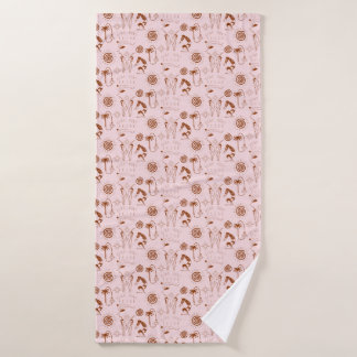 Funky Yoga Pattern Badehandtuch