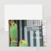 Funky your Text Green Cactus Flat Card (Vorne/Hinten)