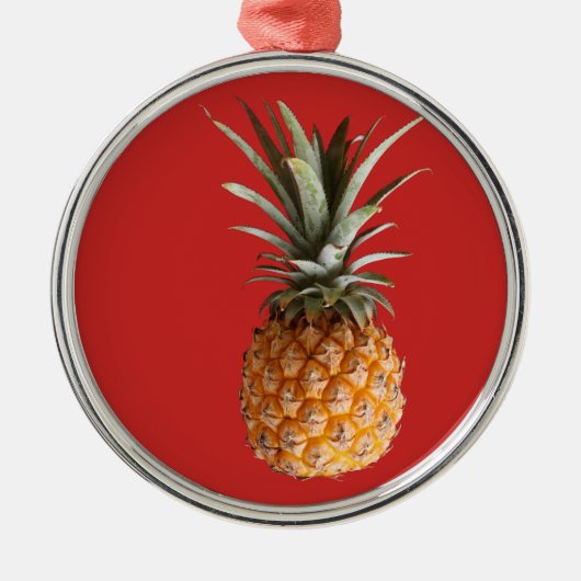 Funky Yummy Pineaple Ornament Aus Metall (Vorne)