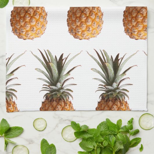 Funky Yummy Pineapples Geschirrtuch (Gefaltet)