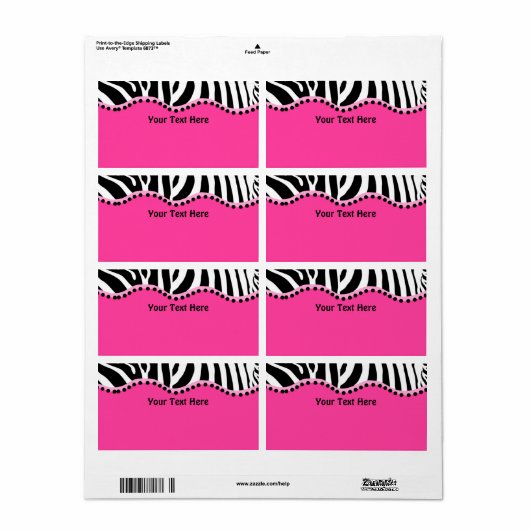 Funky Zebra Avery Label (Vorne)