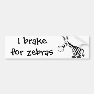 Funky Zebra-Cartoon Autoaufkleber