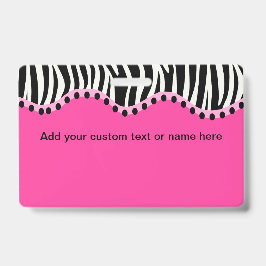 Funky Zebra Horizontal Name Abzeichen Ausweis