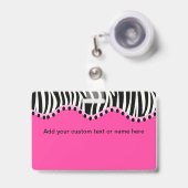 Funky Zebra Horizontal Name Abzeichen Ausweis (Vorderseite mit Ausziehbar)