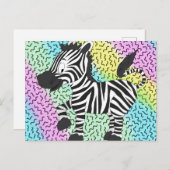 Funky Zebra Postkarte (Vorne/Hinten)
