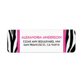 Funky Zebra Print Return Address Label (pink) (Vorne)
