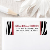 Funky Zebra Print Return Address Label (rot) (Insitu)