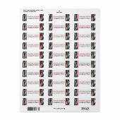 Funky Zebra Print Return Address Label (rot) (Vorne)