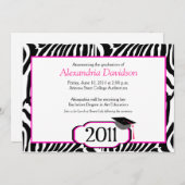 Funky Zebra-Streifen-12x18 Abschluss-Mitteilung Einladung (Vorne/Hinten)
